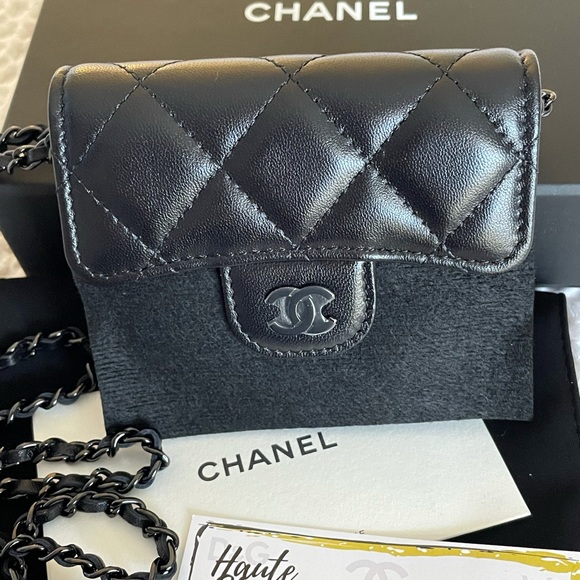 NEW Chanel So Black Mini Woc Cardholder 21B Bag - Picture 2 of 15